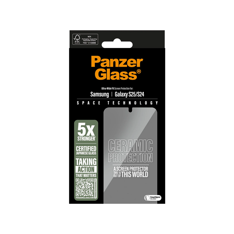 PanzerGlass Ceramic Protection Ultra-Wide Fit Samsung Galaxy S25.png