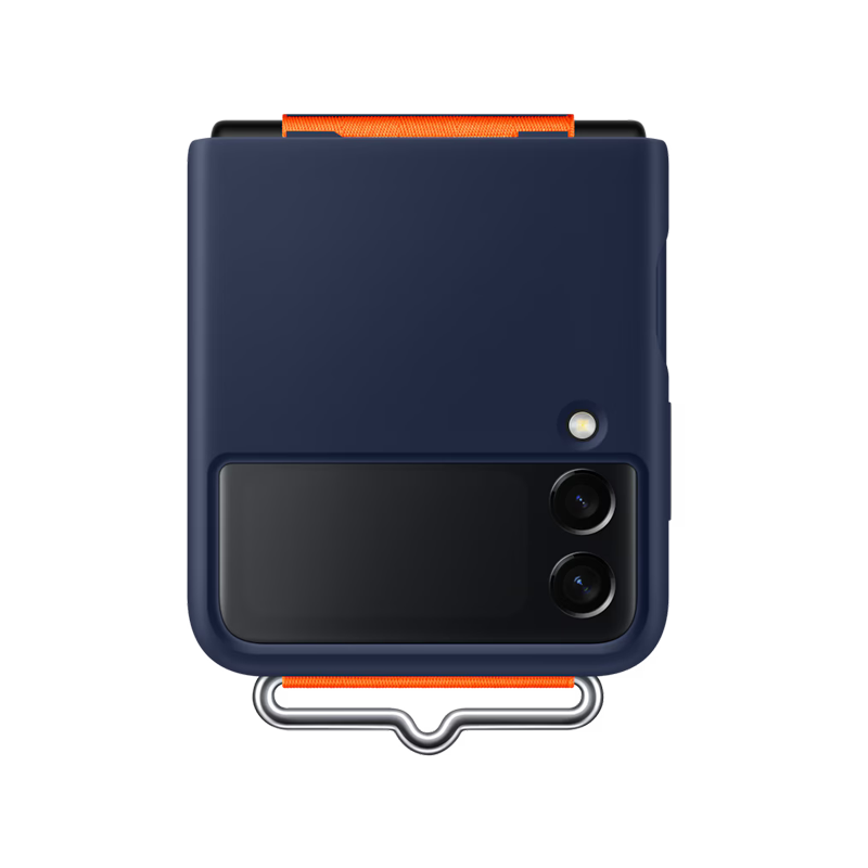 Samsung Galaxy Flip 3 5G Silicone Cover with Strap EF-GF711 (Navy).png
