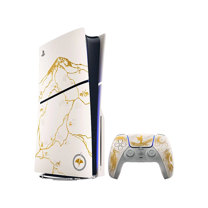 Sony PlayStation 5 Slim (Ghost of Yotei Gold Limited Edition).png