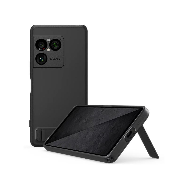 Sony Xperia 1 VIII Style Cover with Stand (Graphite Black).png