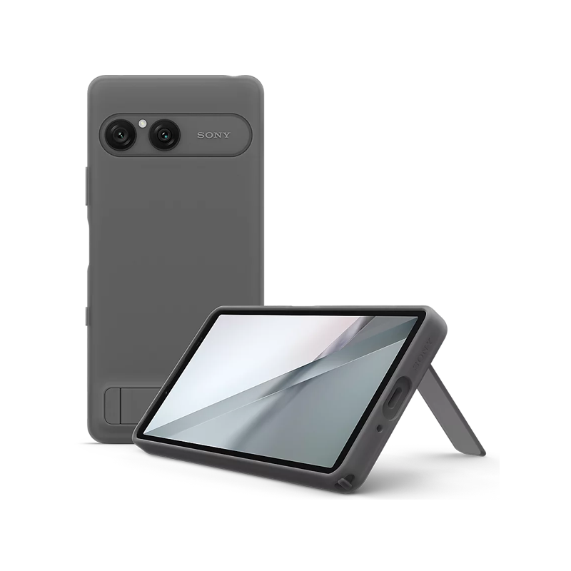 Sony Xperia 10 VIII Style Cover with Stand (Frosted Gray).png