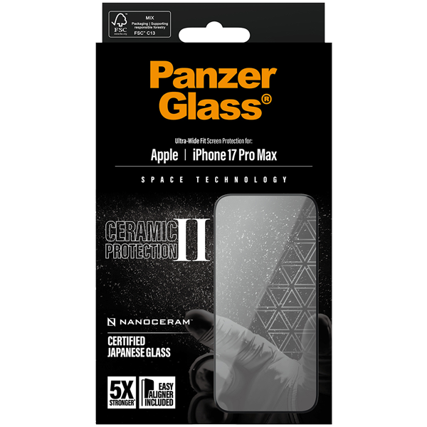 PanzerGlass Ceramic II Protection Ultra-Wide Fit Apple iPhone 17 Pro Max