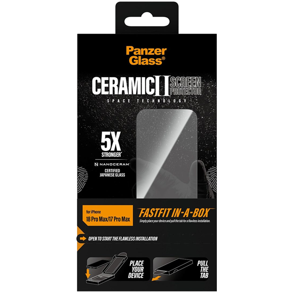 PanzerGlass Ceramic II Protection Ultra-Wide Fit with FastFit Apple iPhone 18 Pro Max | 17 Pro Max
