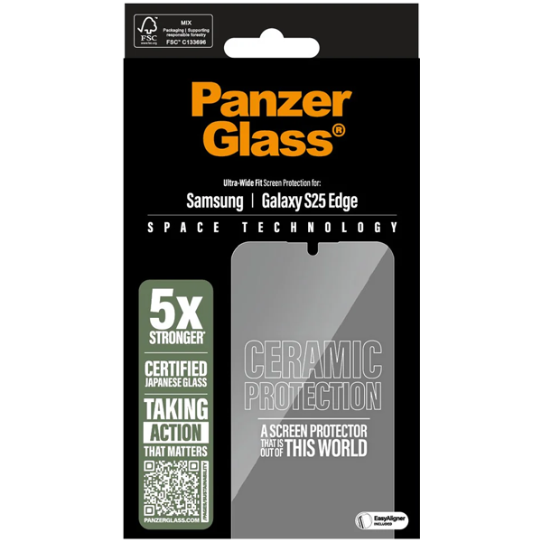 PanzerGlass Ceramic Protection Ultra-Wide Fit Samsung Galaxy S25 Edge