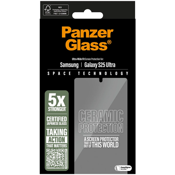 PanzerGlass Ceramic Protection Ultra-Wide Fit Samsung Galaxy S25 Ultra
