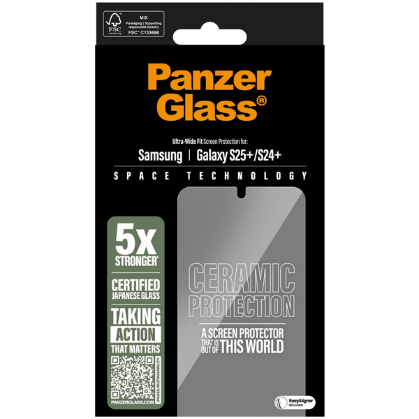 PanzerGlass Ceramic Protection Ultra-Wide Fit Samsung Galaxy S25+ | S24+