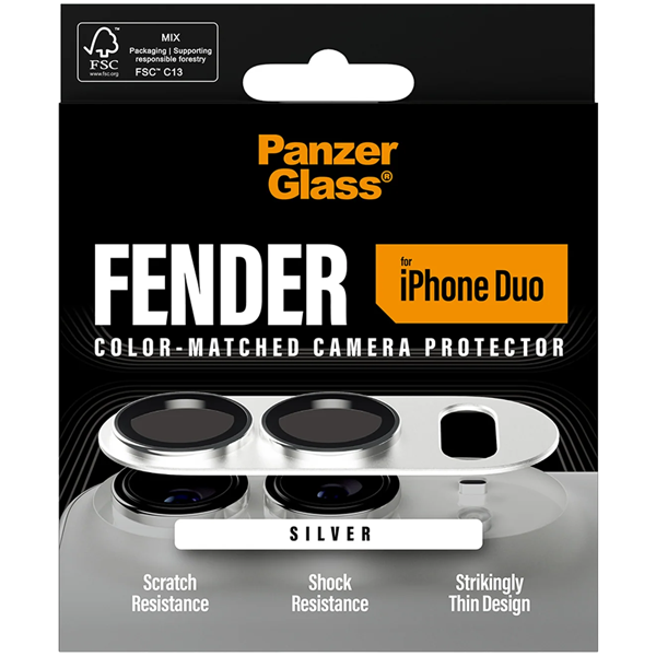 PanzerGlass Fender Camera Lens Protection Silver Apple iPhone Duo