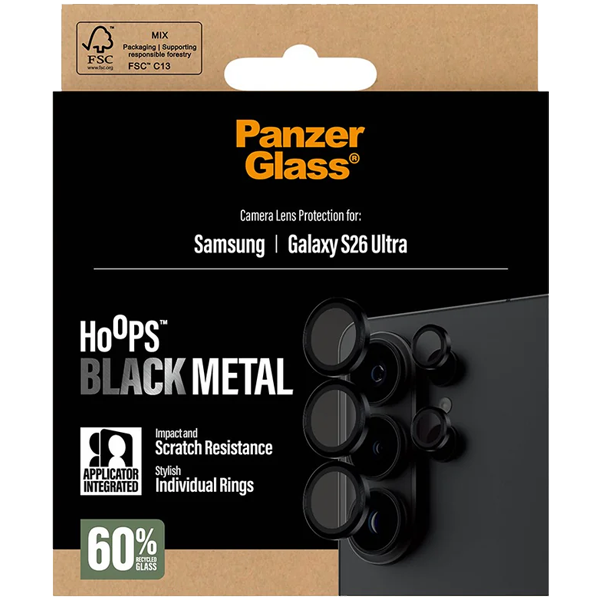 PanzerGlass Hoops Camera Lens Protection Black Metal Samsung Galaxy S26 Ultra