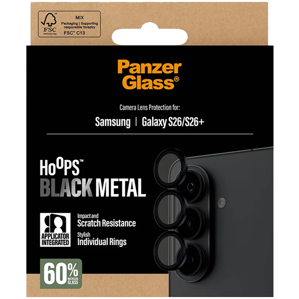 PanzerGlass Hoops Camera Lens Protection Black Metal Samsung Galaxy S26 | S26+