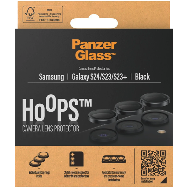PanzerGlass Hoops Camera Lens Protection Black Samsung Galaxy S24 | S23 | S23+