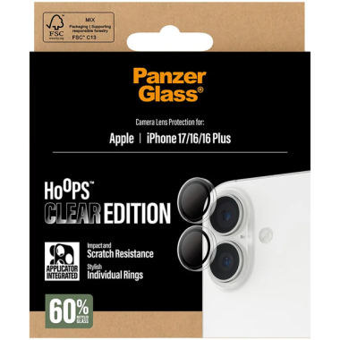PanzerGlass Hoops Camera Lens Protection Clear Apple iPhone 17 | 16 | 16 Plus