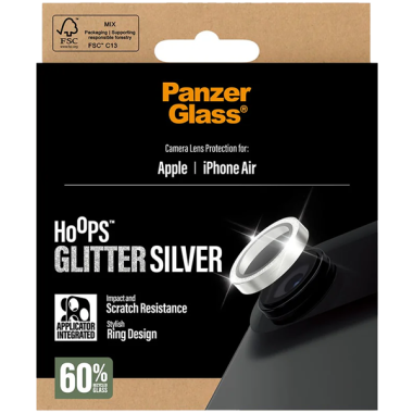 PanzerGlass Hoops Camera Lens Protection Glitter Silver Apple iPhone Air