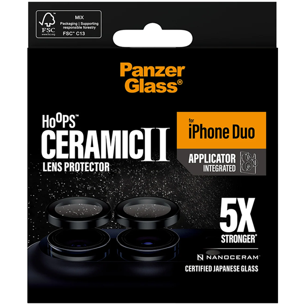 PanzerGlass Hoops Ceramic II Camera Lens Protection Apple iPhone Duo