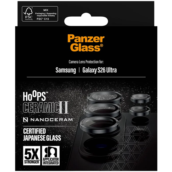 PanzerGlass Hoops Ceramic II Camera Lens Protection Samsung Galaxy S26 Ultra