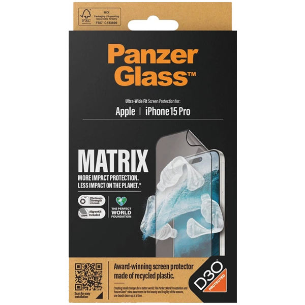 PanzerGlass Matrix D3O Ultra-Wide Fit Apple iPhone 15 Pro