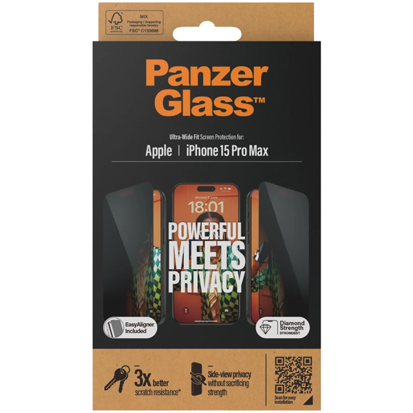 PanzerGlass Privacy Ultra-Wide Fit Apple iPhone 15 Pro Max