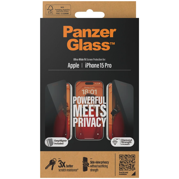 PanzerGlass Privacy Ultra-Wide Fit Apple iPhone 15 Pro