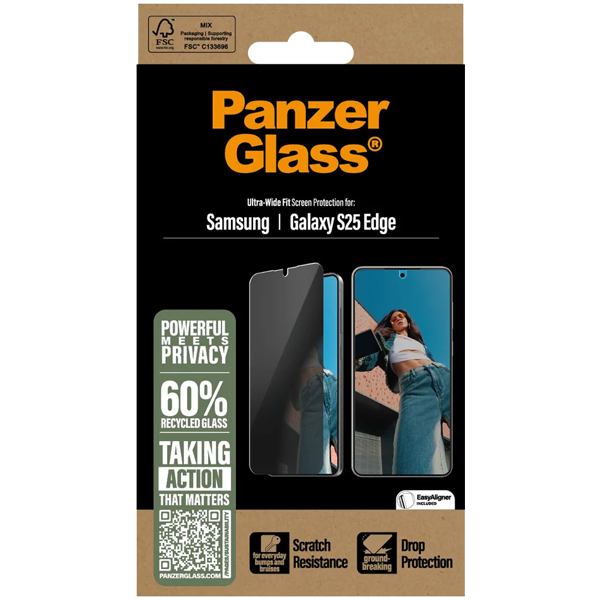 PanzerGlass Privacy Ultra-Wide Fit Samsung Galaxy S25 Edge
