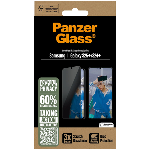 PanzerGlass Privacy Ultra-Wide Fit Samsung Galaxy S25+ | S24+
