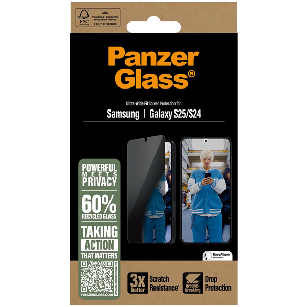 PanzerGlass Privacy Ultra-Wide Fit Samsung Galaxy S25 | S24
