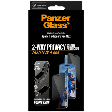 PanzerGlass Privacy Ultra-Wide Fit with FastFit Apple iPhone 17 Pro Max