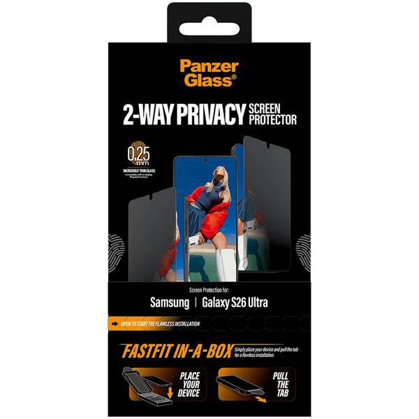 PanzerGlass Privacy Ultra-Wide Fit with FastFit Samsung Galaxy S26 Ultra
