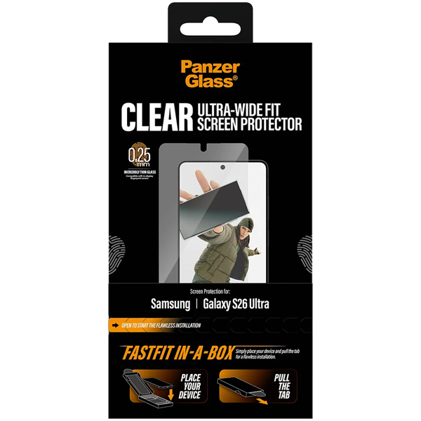 PanzerGlass Ultra-Wide Fit with FastFit Samsung Galaxy S26 Ultra